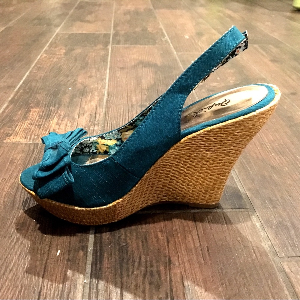 Qupid Teal Wedges